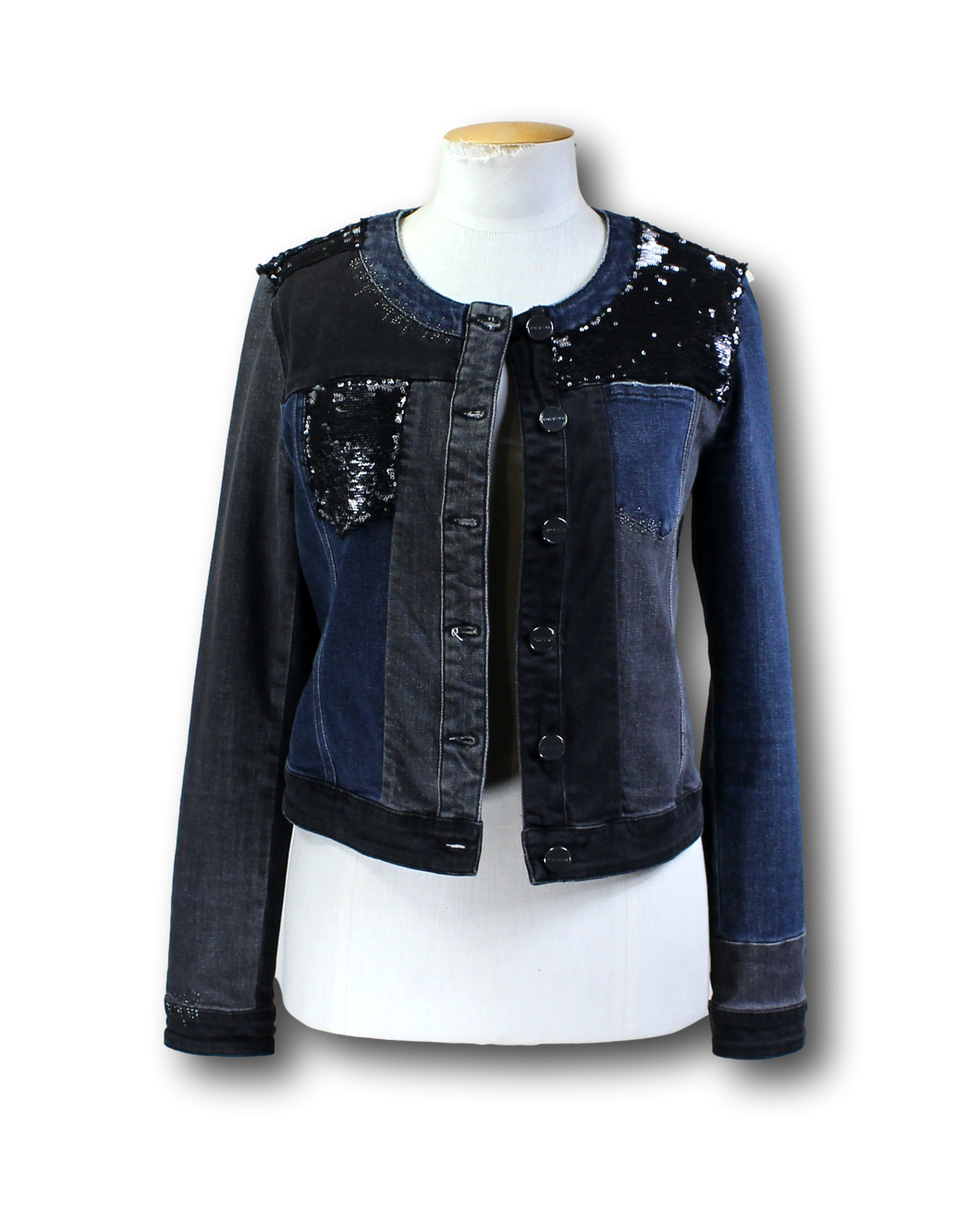 Pinko. Denim & Sequin Jacket - Size M/10